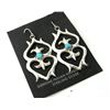 Image 4 : Navajo Sand Cast Earrings Turquoise Sterling Dangle