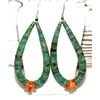 Image 1 : Santo Domingo Turquoise Heshi Earrings Orange Spiny