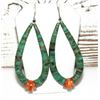 Image 2 : Santo Domingo Turquoise Heshi Earrings Orange Spiny