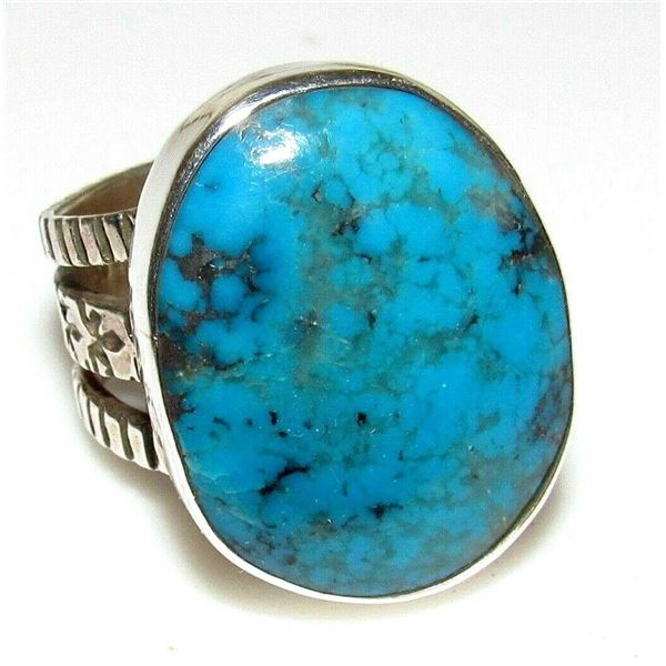 Native American Ring Sz 9 Kingman Turquoise San Felipe