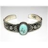 Image 3 : Navajo Dry Creek Turquoise Sterling Hand Etched Stacker