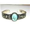 Image 4 : Navajo Dry Creek Turquoise Sterling Hand Etched Stacker
