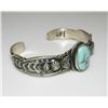 Image 5 : Navajo Dry Creek Turquoise Sterling Hand Etched Stacker