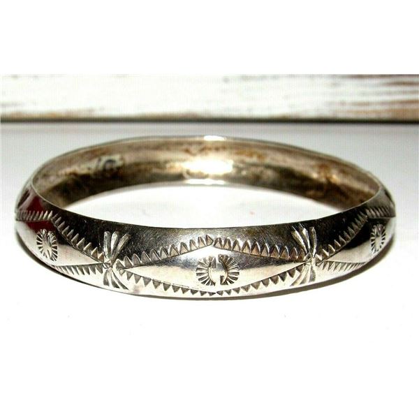 Navajo Bangle Bracelet Sterling Silver Native American