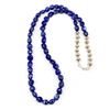 Image 1 : Navajo Lapis Sterling Beaded Heishi Choker Necklace