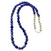 Image 3 : Navajo Lapis Sterling Beaded Heishi Choker Necklace