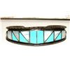 Image 1 : Vintage Zuni Inlay Bracelet Turquoise Jet Sterling