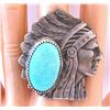 Image 5 : Navajo Indian Chief Ring Size 9 Sterling Silver
