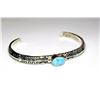 Image 3 : Navajo Golden Hills Turquoise Bracelet Sterling Silver