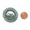 Image 3 : VTG Zuni Sterling Petit Point Turquoise Brooch Pin Old