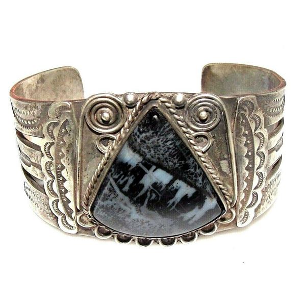 Rare Fred Harvey Era Petrified Wood Sterling Bracelet