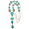 Image 1 : Navajo Royston Turquoise Lariat Necklace Sterling