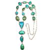 Image 3 : Navajo Royston Turquoise Lariat Necklace Sterling