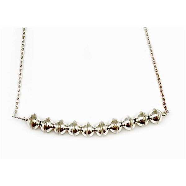Navajo Sterling Saucer Beads Pearls Bar Necklace Native