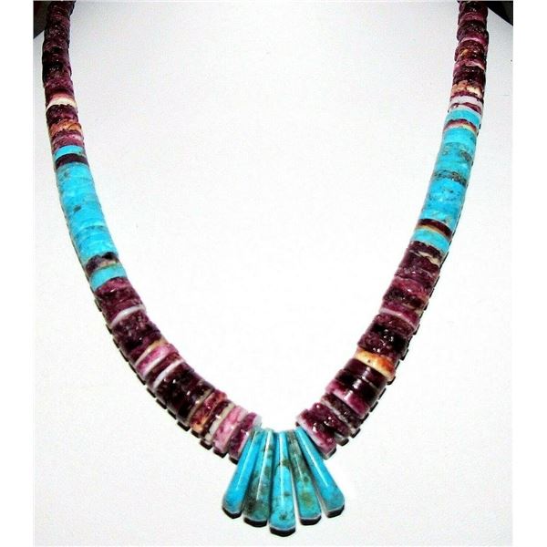 SANTO DOMINGO HEISHI NECKLACE LUPE LOVATO TURQUOISE