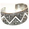 Image 1 : Navajo Kevin Yazzie Cuff Bracelet Tufa Cast Cross