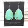 Image 1 : Santo Domingo Turquoise Slab Earrings Silver Wire