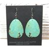 Image 2 : Santo Domingo Turquoise Slab Earrings Silver Wire