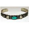 Image 1 : Fred Harvey Era Bracelet Navajo Coin Silver Turquoise
