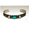 Image 2 : Fred Harvey Era Bracelet Navajo Coin Silver Turquoise