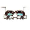 Image 3 : Old Pawn Zuni Bald Eagle Inlay Clip Earrings Sterling