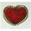 Image 1 : Navajo Red Spiny Heart Ring Sz 8 Sterling Silver Native
