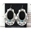 Image 1 : Navajo Tommy Singer Earrings Sterling Silver Turquoise