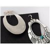 Image 3 : Navajo Tommy Singer Earrings Sterling Silver Turquoise