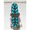 Image 1 : Old Pawn Zuni Cluster Turquoise Statement Ring Size 6