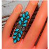 Image 4 : Old Pawn Zuni Cluster Turquoise Statement Ring Size 6
