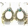 Image 1 : Navajo Tommy Singer Earrings Sterling Silver Turquoise