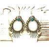 Image 2 : Navajo Tommy Singer Earrings Sterling Silver Turquoise