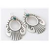 Image 3 : Navajo Tommy Singer Earrings Sterling Silver Turquoise