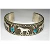 Image 4 : Navajo Sterling Silver Kingman Turquosie Horse Design