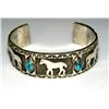 Image 5 : Navajo Sterling Silver Kingman Turquosie Horse Design