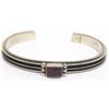 Image 2 : Navajo Sterling Purple Spiny Stacker Bracelet D. Yazzie