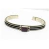 Image 3 : Navajo Sterling Purple Spiny Stacker Bracelet D. Yazzie