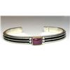 Image 4 : Navajo Sterling Purple Spiny Stacker Bracelet D. Yazzie