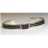 Image 5 : Navajo Sterling Purple Spiny Stacker Bracelet D. Yazzie