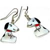 Image 1 : Zuni SNOOPY Earrings Peanuts Sterling Silver Inlaid