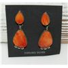 Image 3 : Navajo Spiny Oyster Sterling Silver Dangle Statement