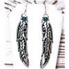 Image 1 : Navajo Tommy Singer Earrings Feather Design Sterling