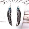 Image 4 : Navajo Tommy Singer Earrings Feather Design Sterling
