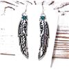 Image 6 : Navajo Tommy Singer Earrings Feather Design Sterling