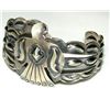 Image 2 : Navajo Thunderbird Cuff Bracelet Sterling Silver Native