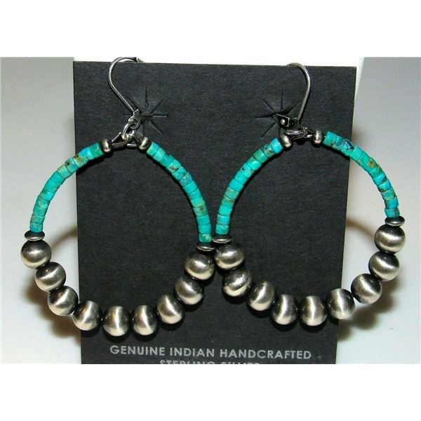 Navajo Rolled Kingman Turquoise & Sterling Navajo