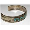 Image 3 : Old Pawn Navajo Turquoise Inlay Stacker Cuff Bracelet