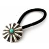 Image 1 : Navajo Small Concho Hair Tie Sterling Silver Turquoise