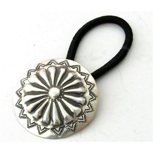 Navajo Concho Hair Tie Sterling Silver Silver Native