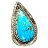 Image 1 : Navajo Statement Turquoise Ring Size 9 Sterling Etsitty